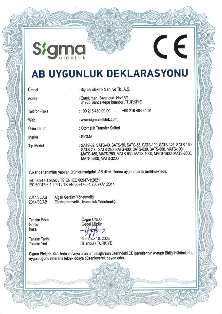 Otomatik Transfer Şalteri